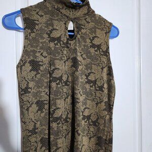 SUSAN LAWRENCE Floral Lace Top Women Sleeveless Tank Blouse Sz PM